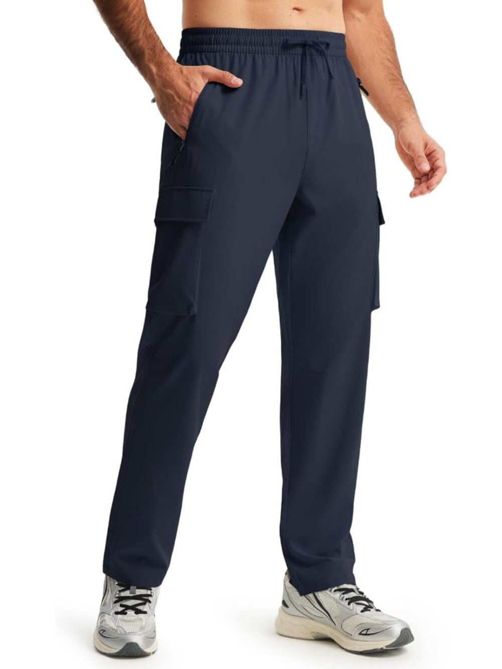 Men's Cargo Hiking Pants with Elastic Waist | Lightweight Athletic Outdoor Gear